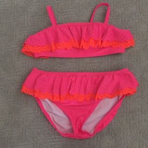 Ruffled pink boden swimsuit size 11/12